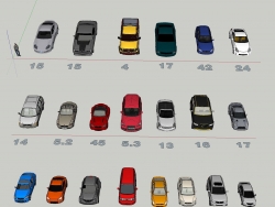 sketchup汽车模型30辆（包含每个模型的平面数量）