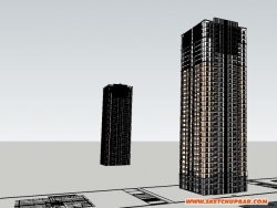 小区住宅 高层精细模型