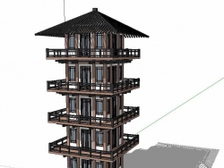中式现代景观塔