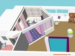 狭长型单身公寓--参照网络图片自己做的模型