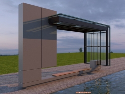 现代简约景观构筑物（VR渲染，带材质参数）