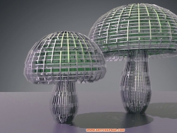 精美蘑菇造型景观小品，附模型和效果图