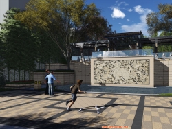 新中式广场与廊架模型分享+lumion效果图
