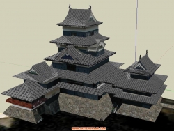 五个日本古建su精细模型