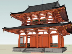 七个日本古建su精细模型