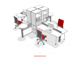 极具设计之感的现代办公桌椅组合（ckh-1）