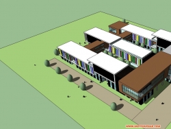 现代幼儿园SU模型下载 学校托儿所建筑设计