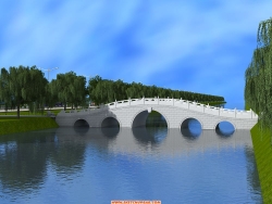 原创景观桥su模型，求红宝石，多谢