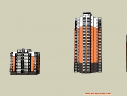 多层、小高层、高层住宅模型