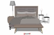 分享两个现代风格精品卧室床模型+材质贴图