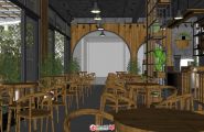 绿植生态咖啡屋完整模型和渲染