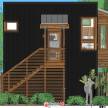 一个现代简易搭建的木房子二层小别墅