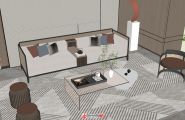 现代客厅设计藤编沙发茶几组合