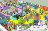 商业儿童游乐空间SU模型下载-卡通乐园室内设计