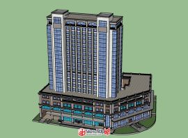 独栋商业酒店模型