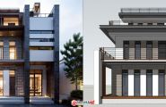 现代私人三层精模别墅模型 建筑