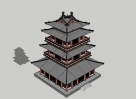 中式古典建筑塔楼——望月楼
