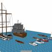 SU游艇、帆船、轮船模型共享，求权限~~