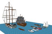 SU游艇、帆船、轮船模型共享，求权限~~