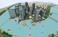 江南城市滨水CBD精细化模型