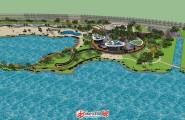 滨水沙滩公园景观设计模型