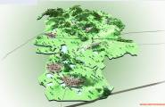 生态村规划的几张模型图