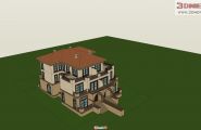 一个精细的西班牙双拼别墅模型