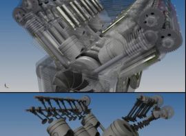 V8引擎完整发动机气缸模型-考验电脑skp格式编辑能力