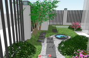 日式小庭院景观设计模型