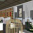 茶文化博物馆茶室SU模型下载-中式室内设计
