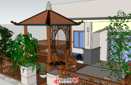 一个小庭院设计，内附施工完成图片和模型
