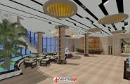 东南亚酒店大堂SU模型下载-室内设计