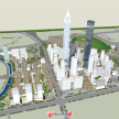 城市设计，办公+住宅区一体化设计模型