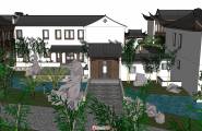 新中式古典园林建筑SU模型