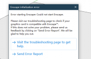一打开enscape就显示错误，卸载重装几次，换别的版本也这样