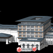 新中式酒店外观建筑群SU模型下载