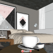 现代简约家装卧室空间模型