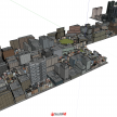 城市模型鸟瞰近景远景精模配楼SU模型下载