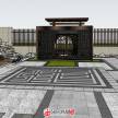 新中式别墅庭院景观设计SU模型下载