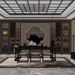 新中式茶室室内装饰设计SU模型下载